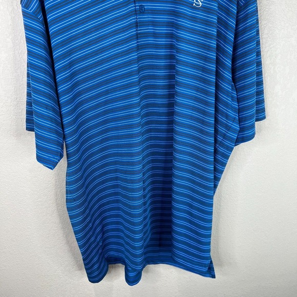 Under Armour Men's Classic Striped Polo Shirt Short Sleeve Blue Size XL - Picture 5 of 14